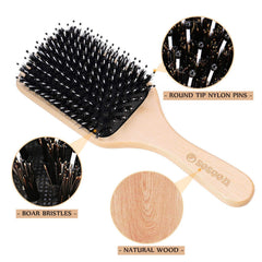 Sosoon brosse-cheveux plat poils détail: démêlage efficace sans tiraillement.