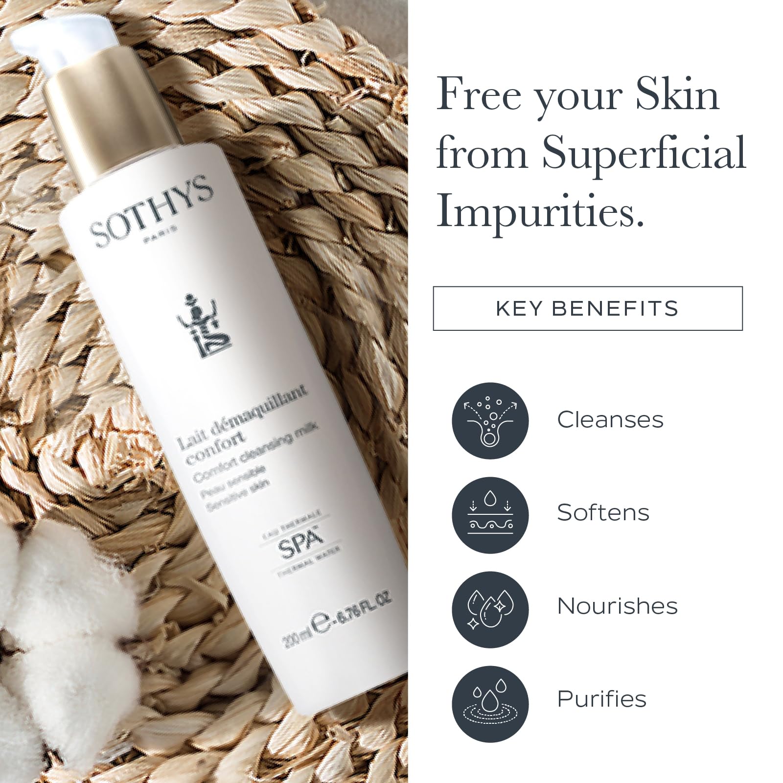 Nettoyage matin et soir SOTHYS, peau hydratée et purifiée