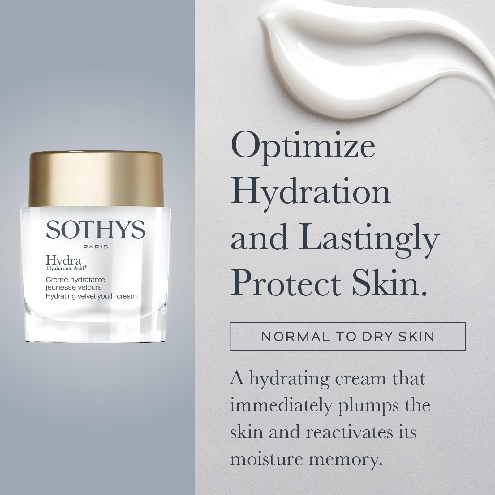 SOTHYS applique acide hyaluronique pour aider e0 une peau plus souple et hydratée