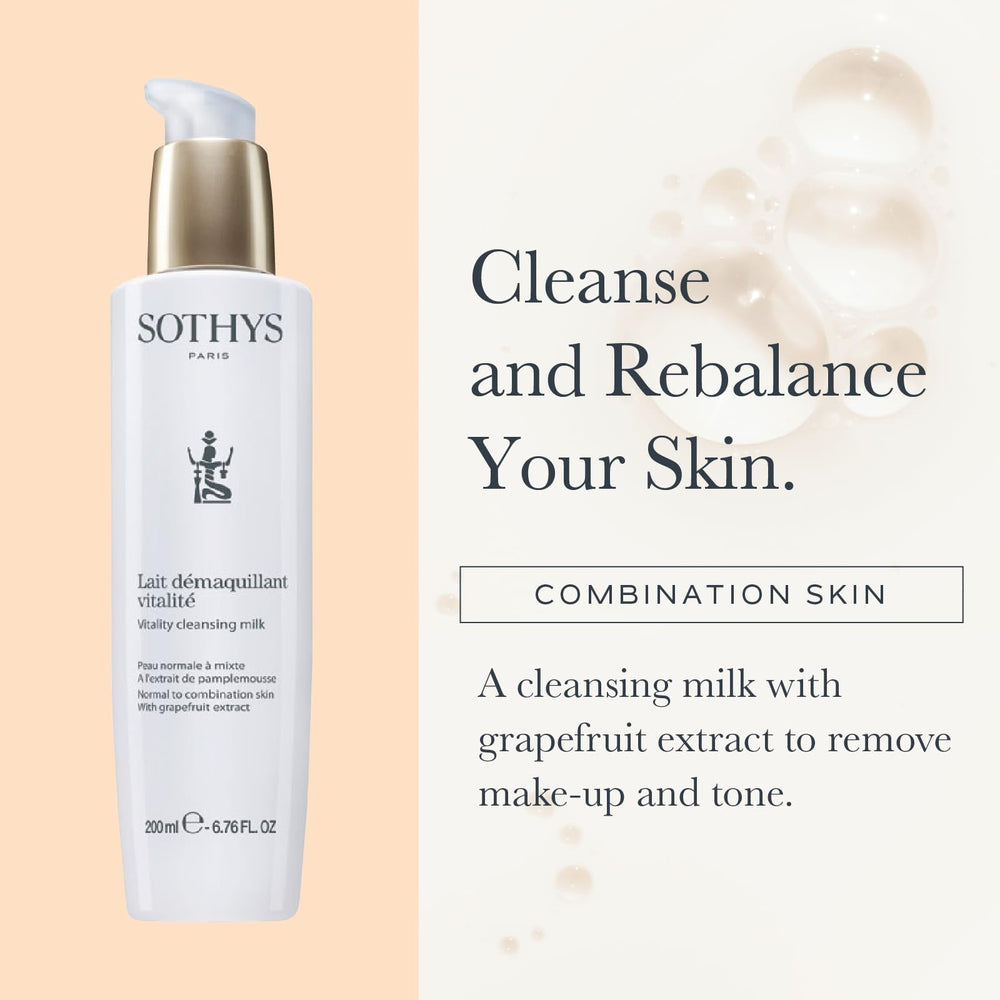 Texture lait-mousse de SOTHYS Vitalité pour démaquiller et libérer les impuretés.