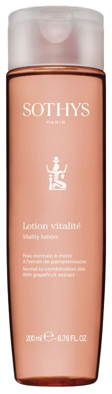 SOTHYS Vitalité Lotion: flacon-extrait-pamplemousse, rafraîchit et purifie légèrement la peau.