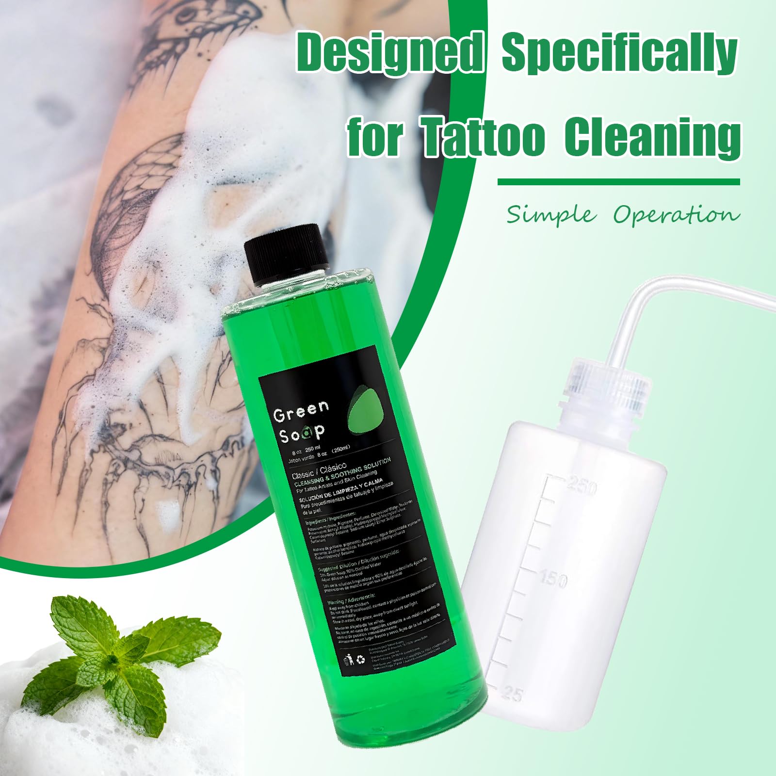Sotica formule douce, respectueuse de la peau, pour tatouages.
