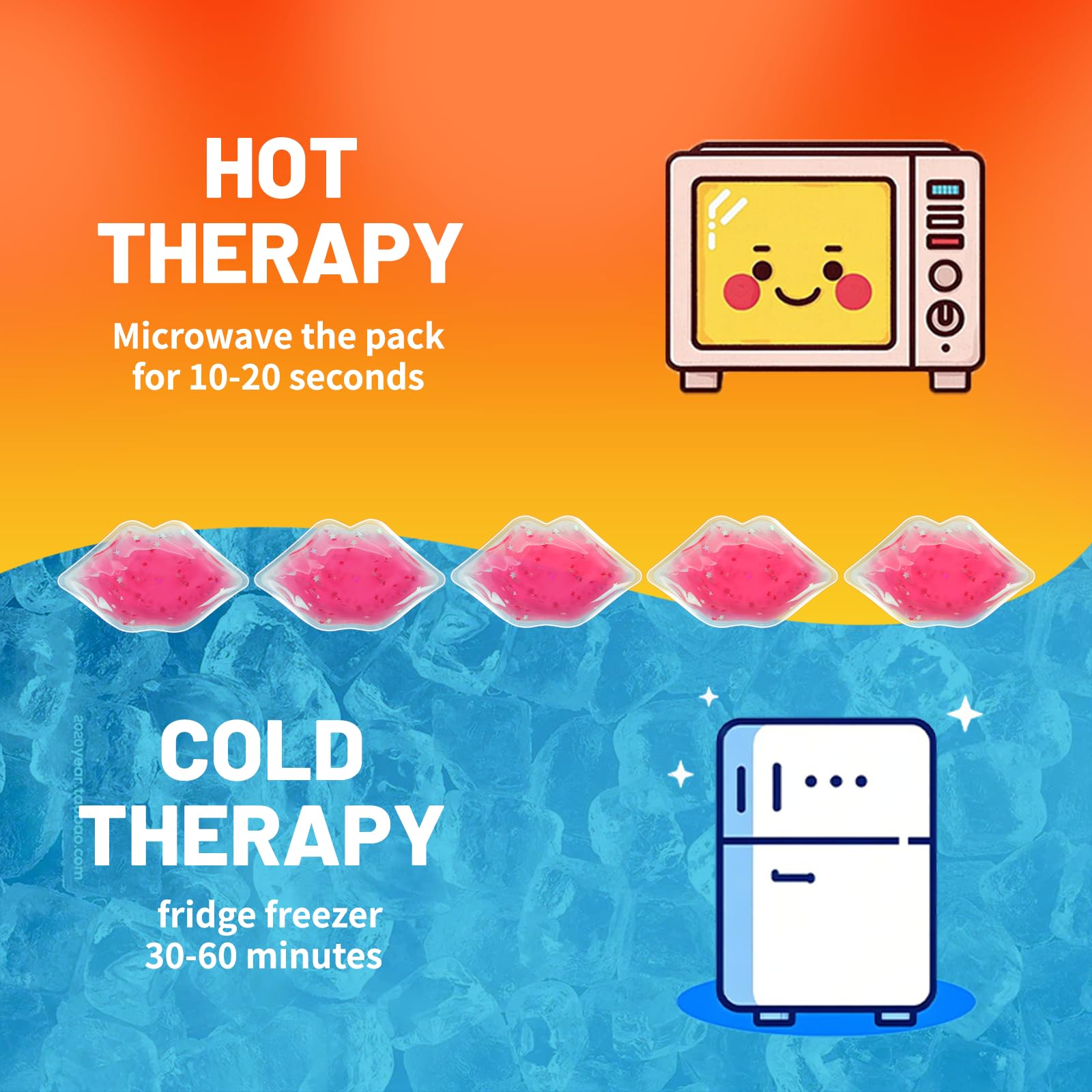Soulagers utilisation froid lèvres : refroidissement rapide.