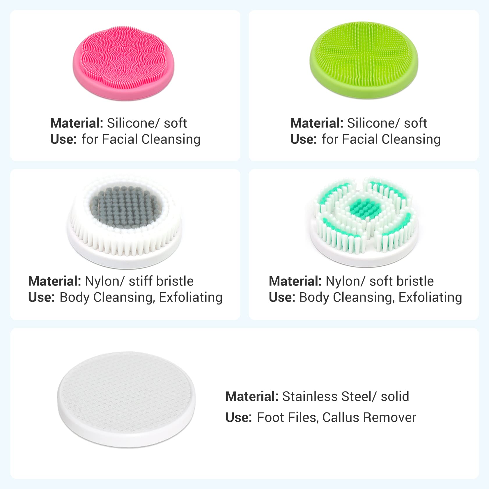 Utilisation visage SoulBay avec tête adaptée pour nettoyage doux