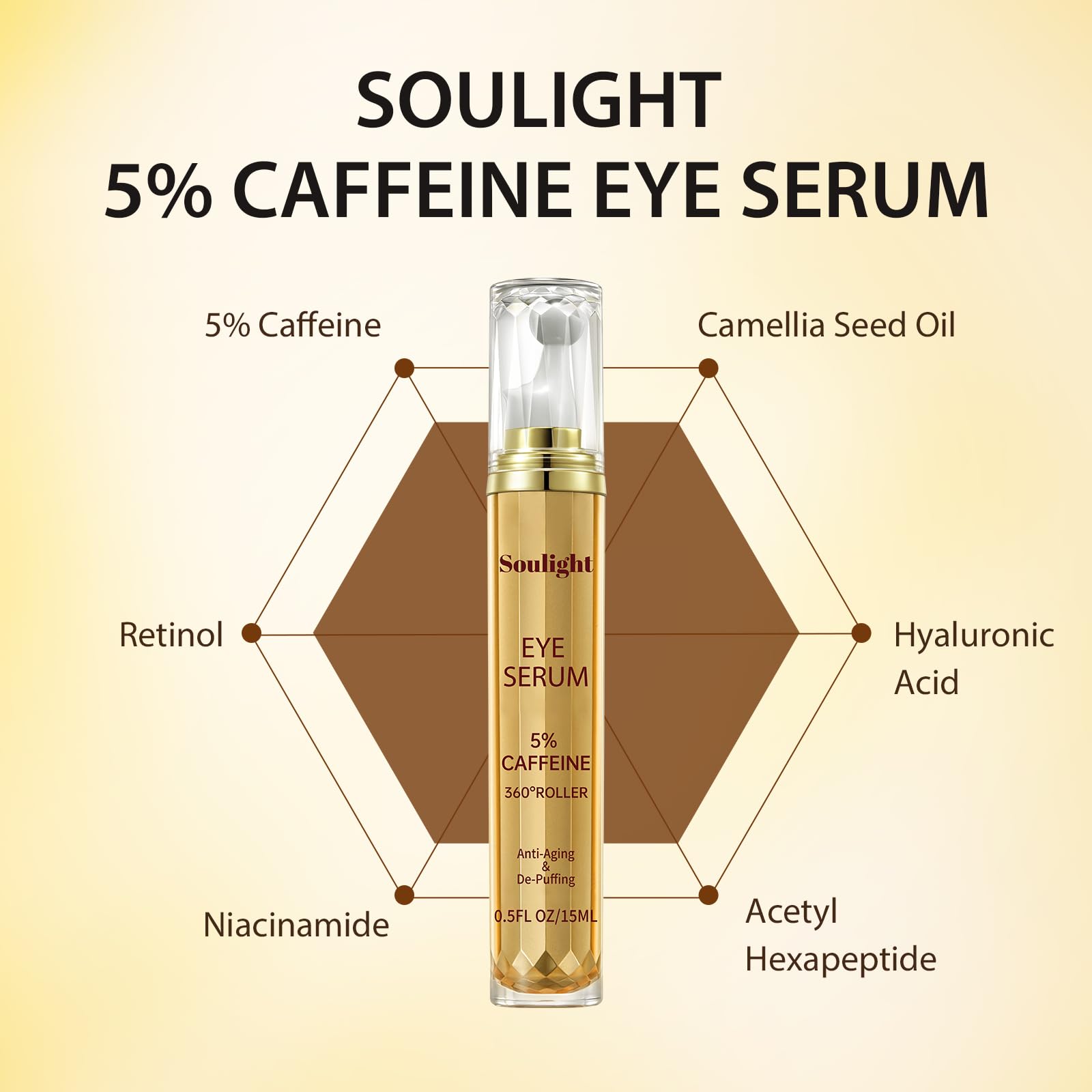 Sérum Yeux Soulight à l'acide hyaluronique hydrate durablement.