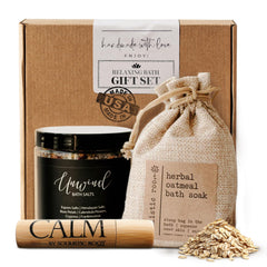 Coffret SOULISTIC ROOT bain lavande avoine, idéal pour un moment spa à domicile.