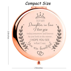 Miroir Soulpetals gravure personnalisée avec message affectueux.