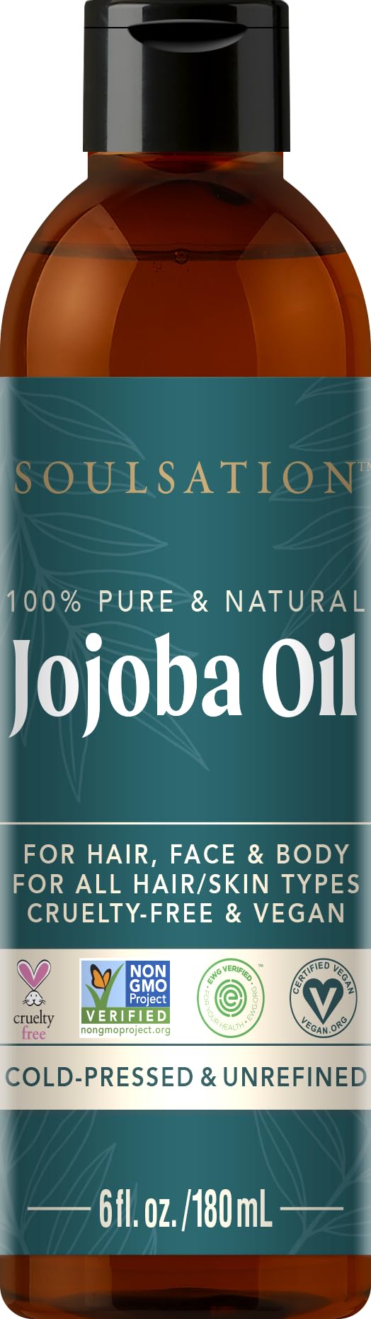 SOULSATION huile jojoba, bouteille 170 ml prête à hydrater peau et cheveux en douceur