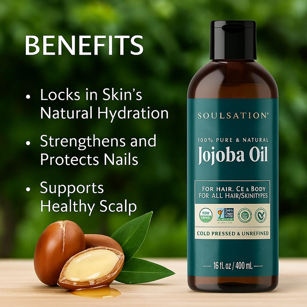 SOULSATION huile jojoba pure, soin visage nourrissant et non gras.