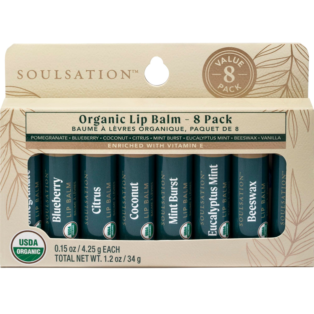 Baume lèvres Soulsation Grenade: hydratation durable et parfum fruité.