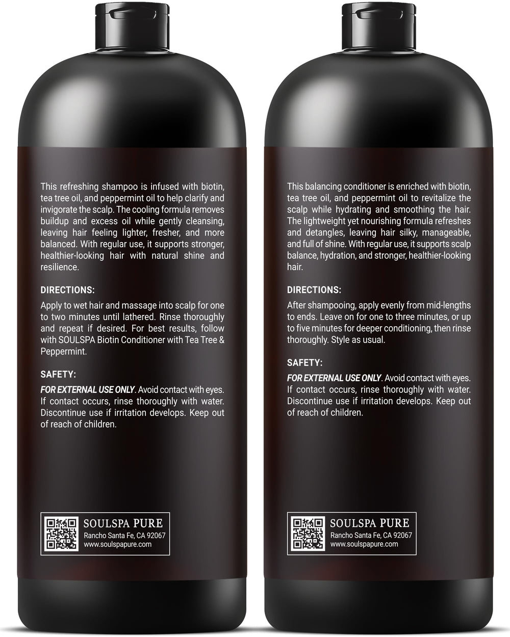 SOULSPA PURE Après-shampoing nourrissant, detangling facilité pour cheveux clairsemés.