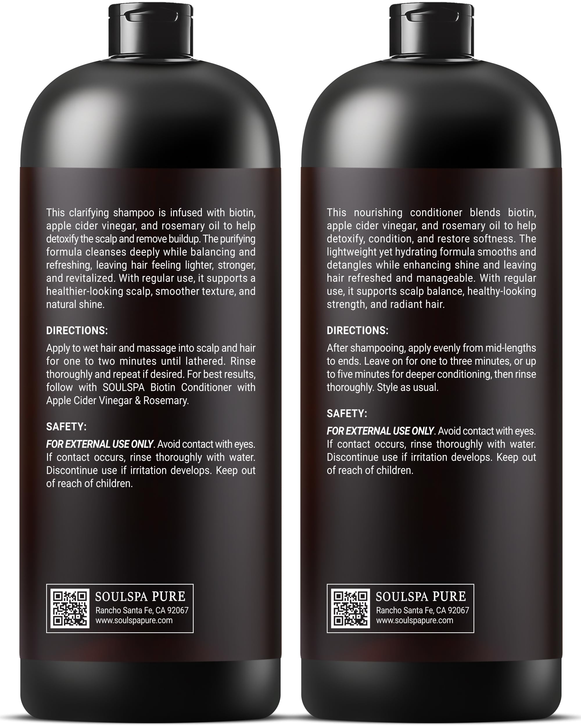 SOULSPA PURE Photo ensemble 16oz — duo pratique pour une routine régulière