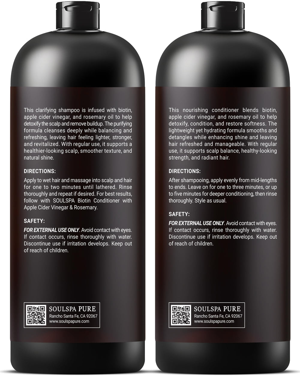SOULSPA PURE Photo ensemble 16oz — duo pratique pour une routine régulière