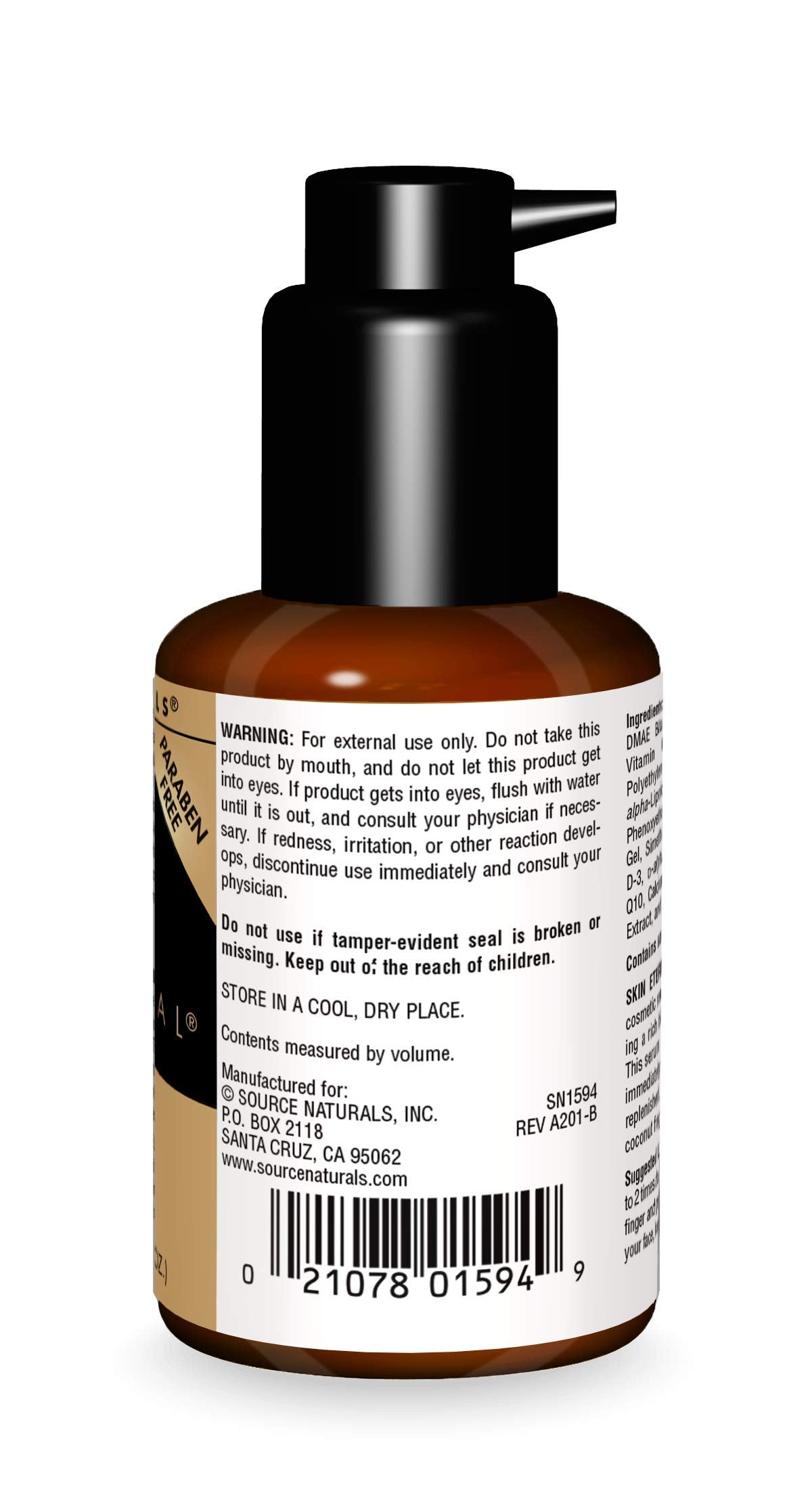 Source Naturals Skin Eternal Serum - gouttes déposées, hydratation ciblée du visage.