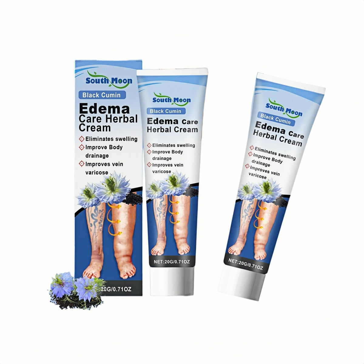 South Moon Crème herbale œdème – application ciblée pour lisser et confort durable