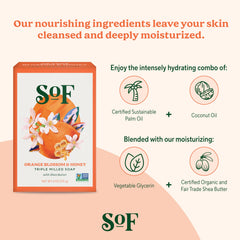 South Of France SoF organic shea butter bar delivering soft, moisturized skin
