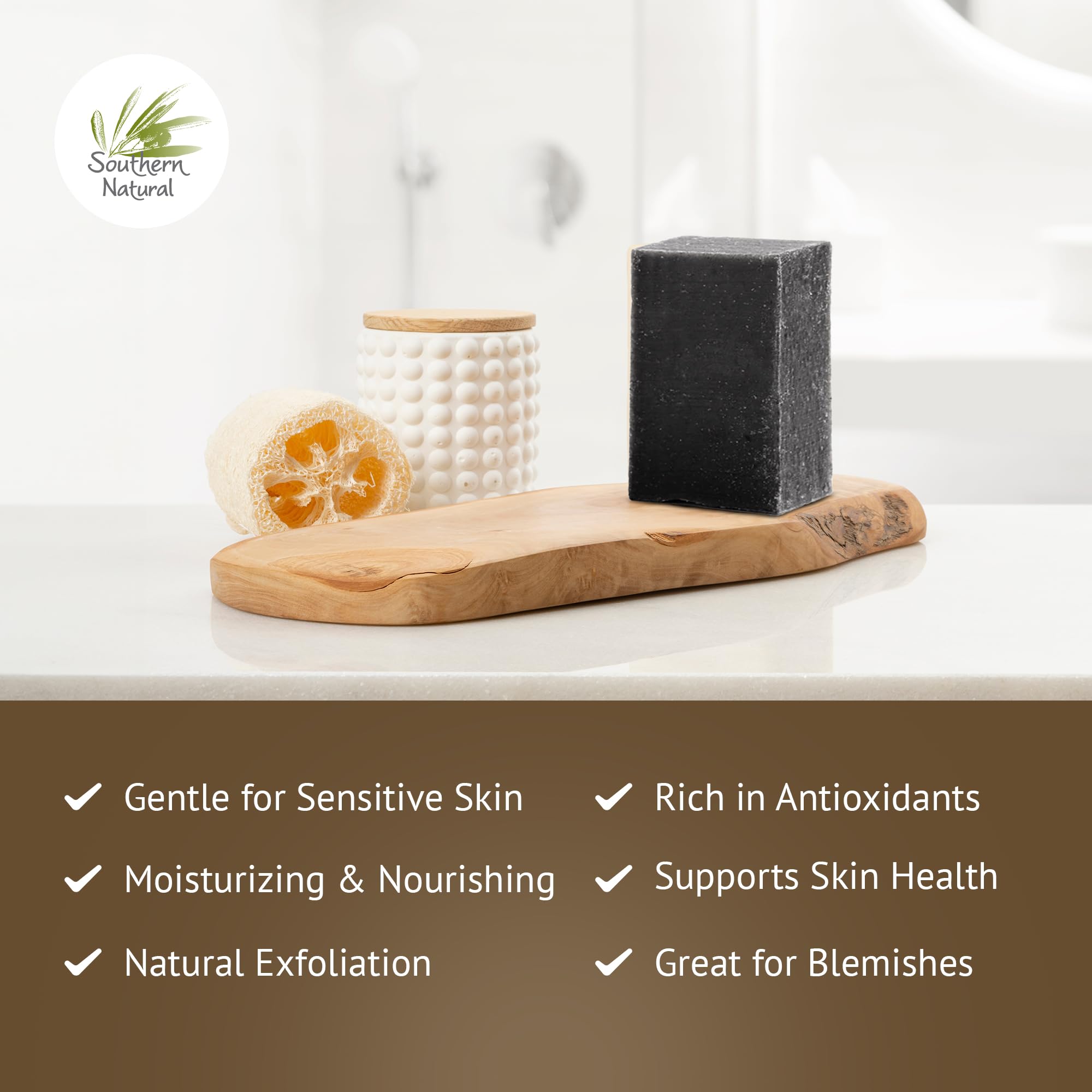 Southern Natural Charbon Actif: barres durables et mousse généreuse