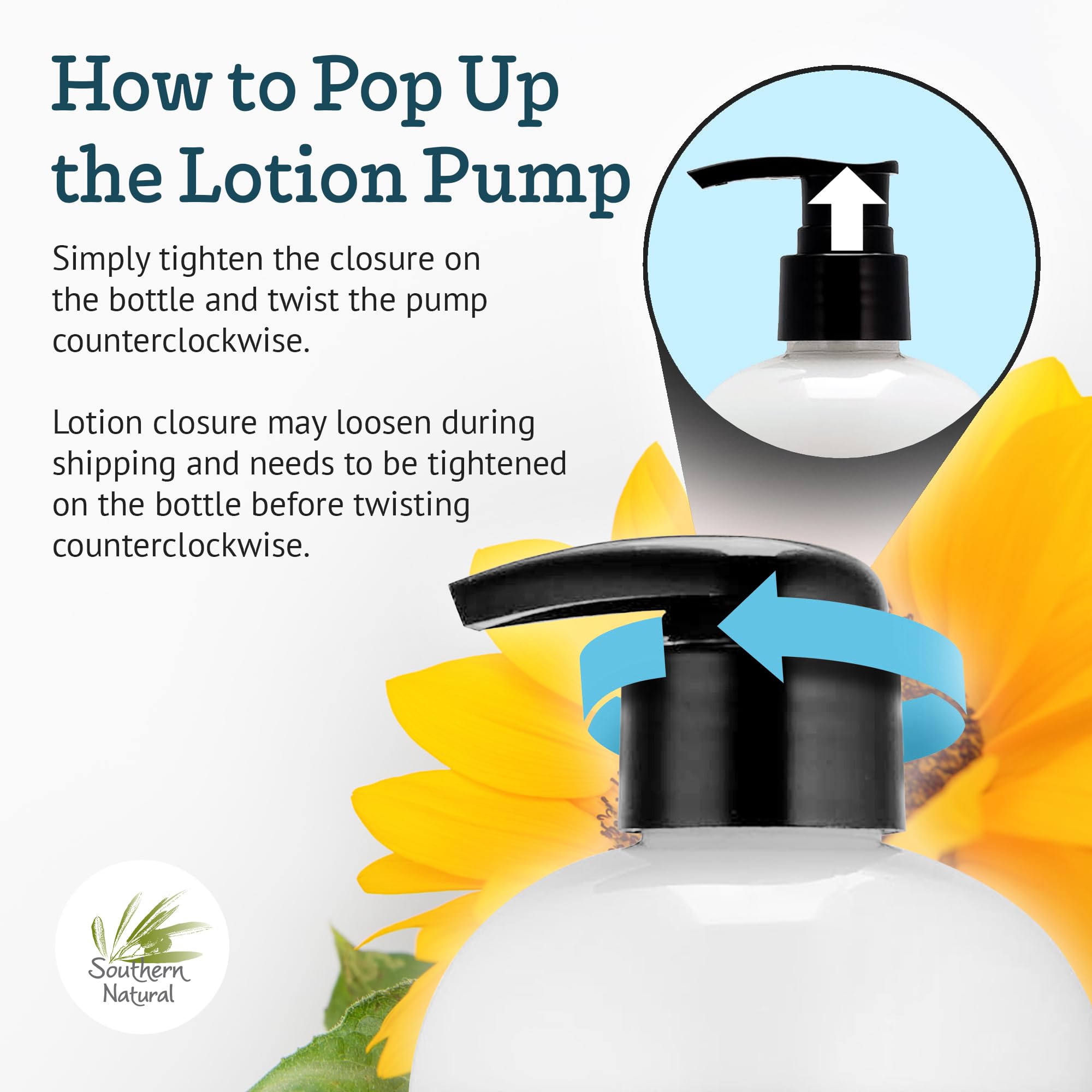 Southern Natural Goat Milk Lotion cream-swirl shows rich, fast-absorbing moisture