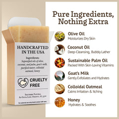 Savon Southern Natural ingrédients naturels avoine colloïdale miel, soin doux.