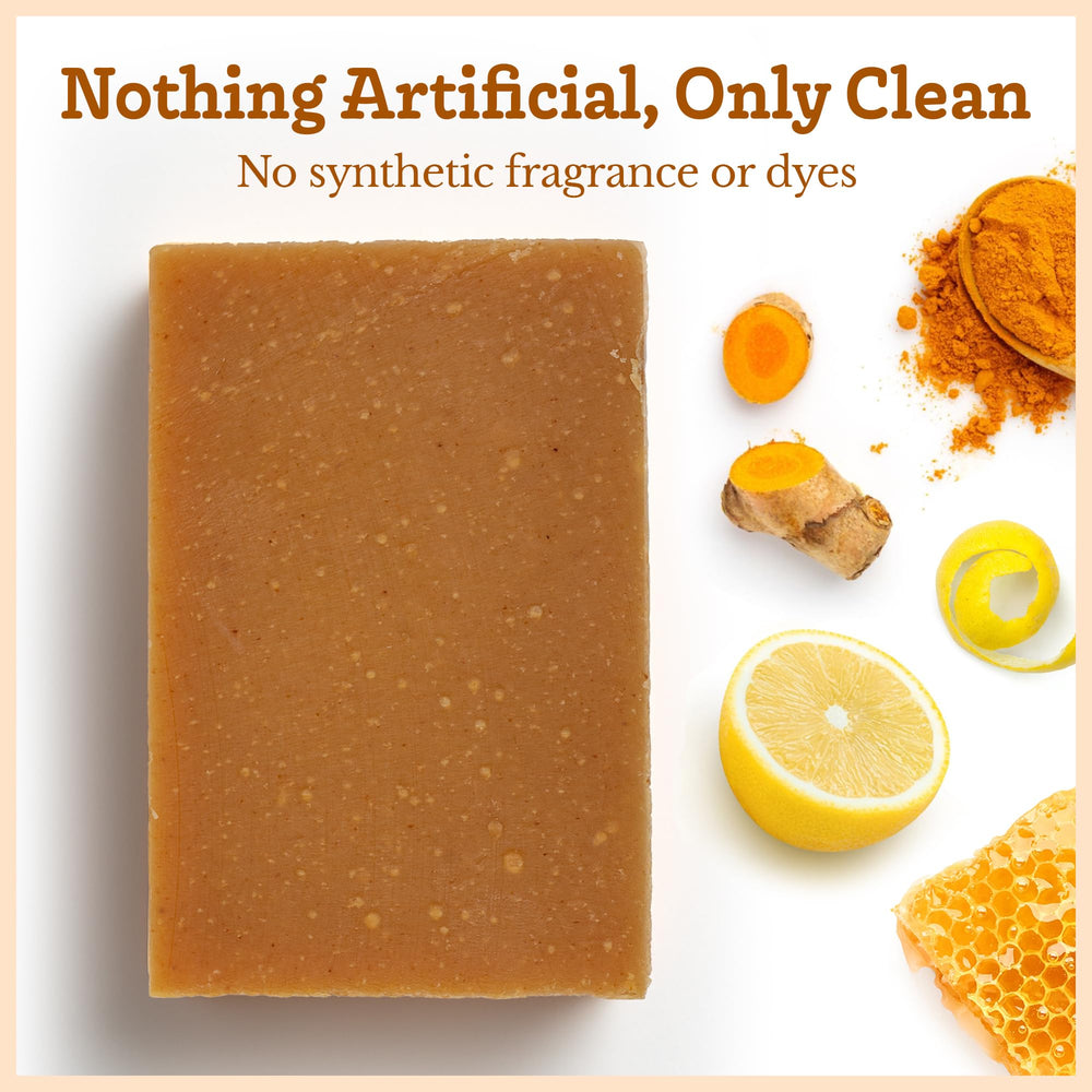 Savon artisanal curcuma miel citron, soin quotidien durable