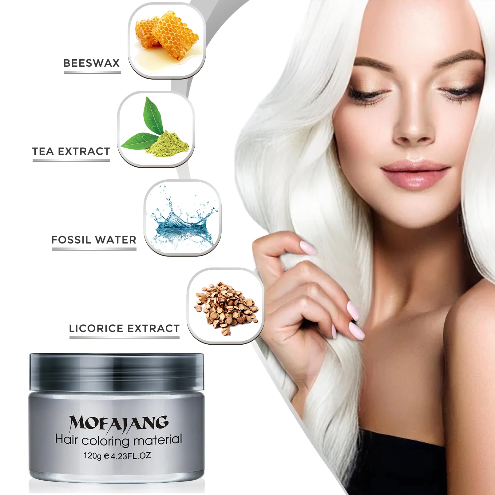SOVONCARE cire colorante cheveux blanc – effet avant apres visible.