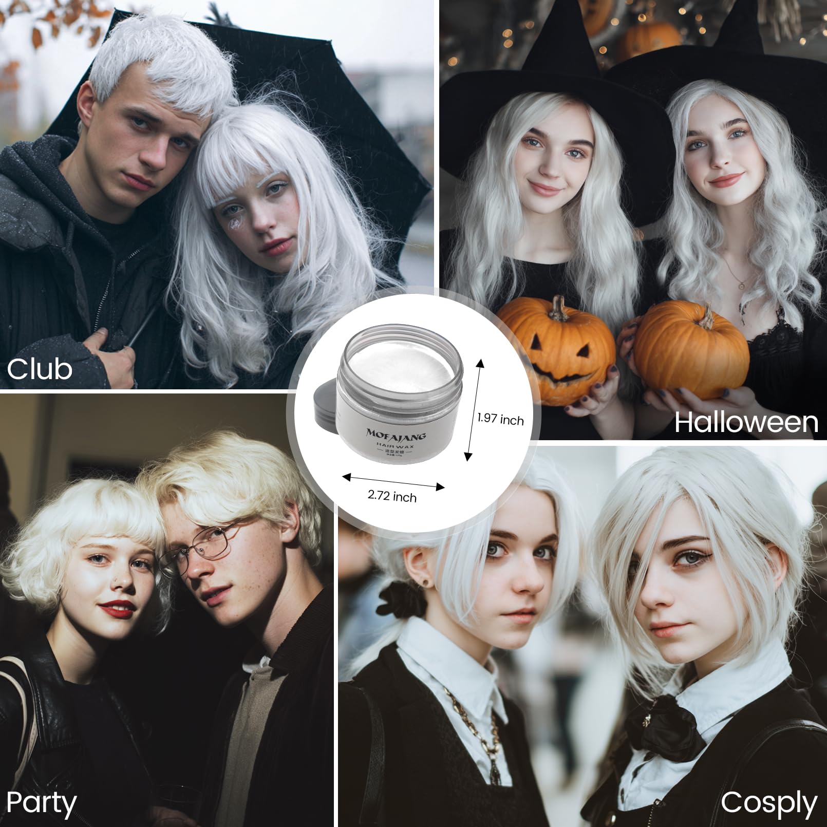 SOVONCARE cire colorante cheveux blanc – idéal pour cosplays et événements.