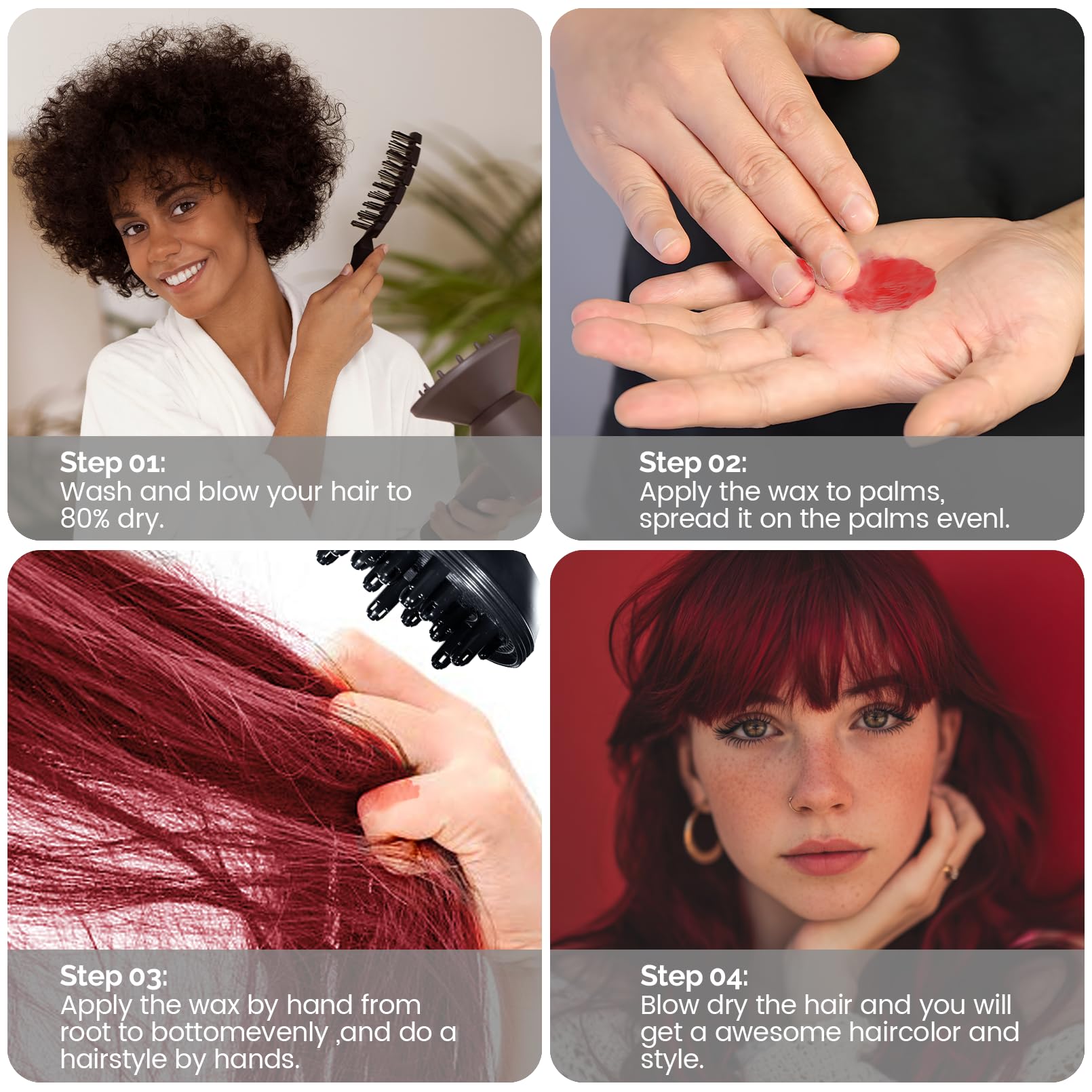 SOVONCARE cire colorante rouge, idéale pour cosplay et fêtes festives.