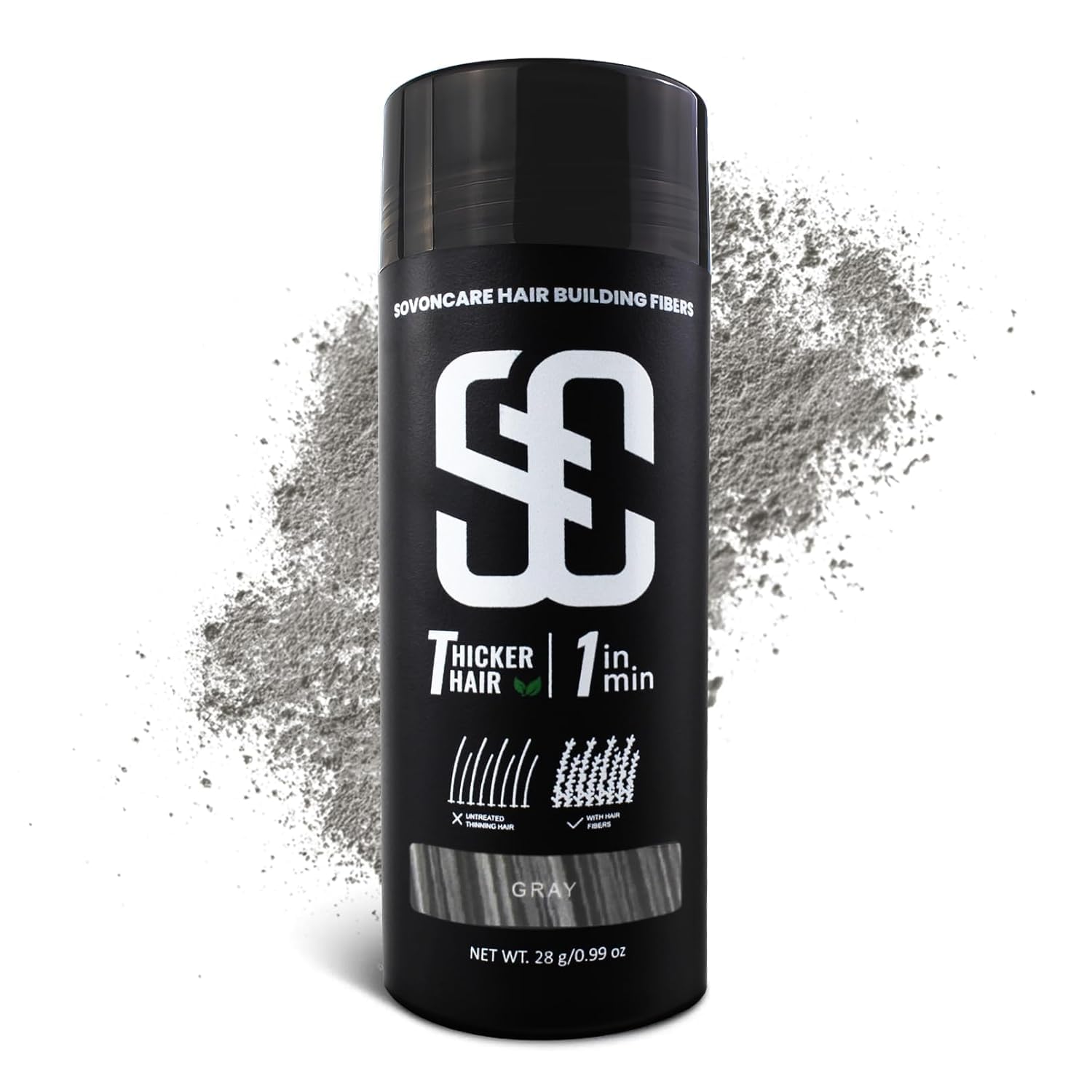 SOVONCARE gris – application rapide sur zones clairsemées, look naturel.