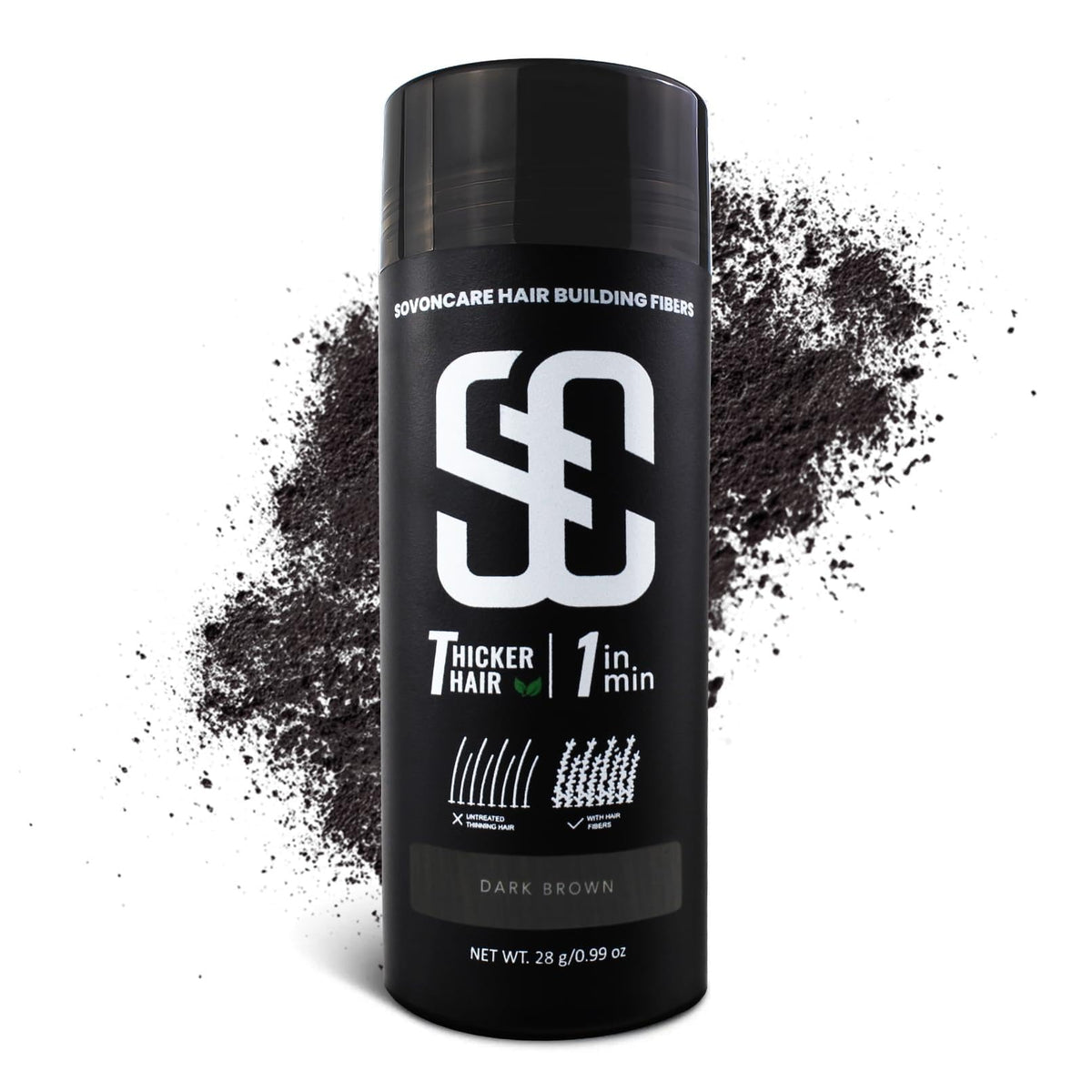 SOVONCARE fibres-cheveux, bouteille: densifie visiblement les cheveux pour un look naturel.