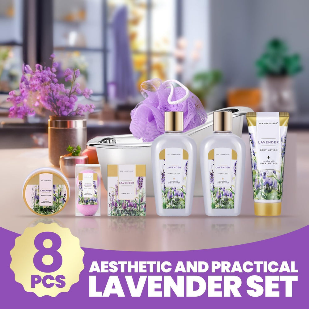 Bain moussant Lavande Spa Luxetique, texture généreuse et parfum apaisant.