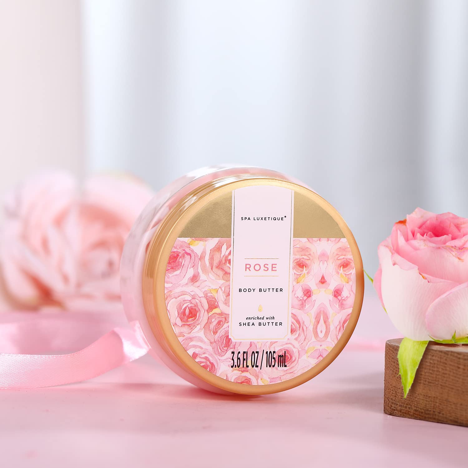 Beurre corps Spa Luxetique rose: nutrition et douceur pour la peau.