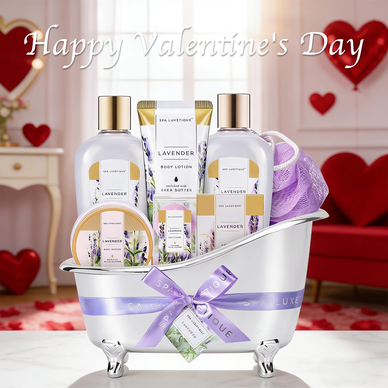 Bombes de bain Lavande Spa Luxetique, expérience spa maison relaxante.