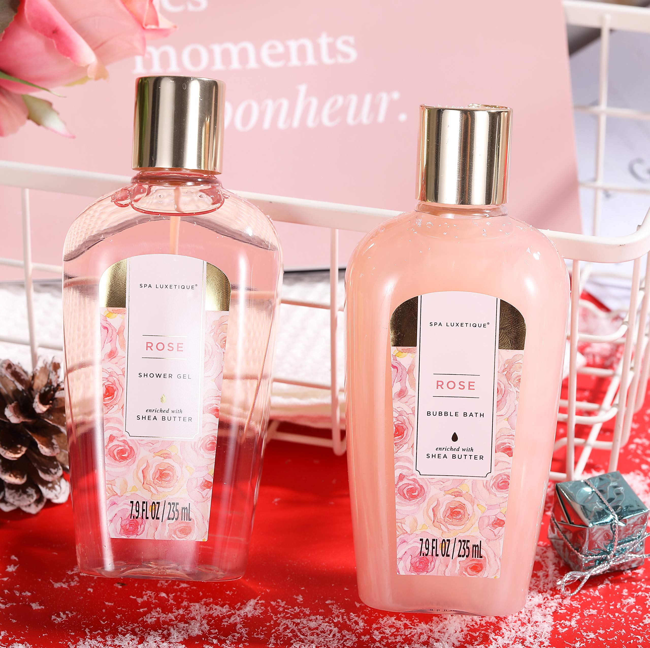 Bulle de bain rose Spa Luxetique pour une mousse généreuse