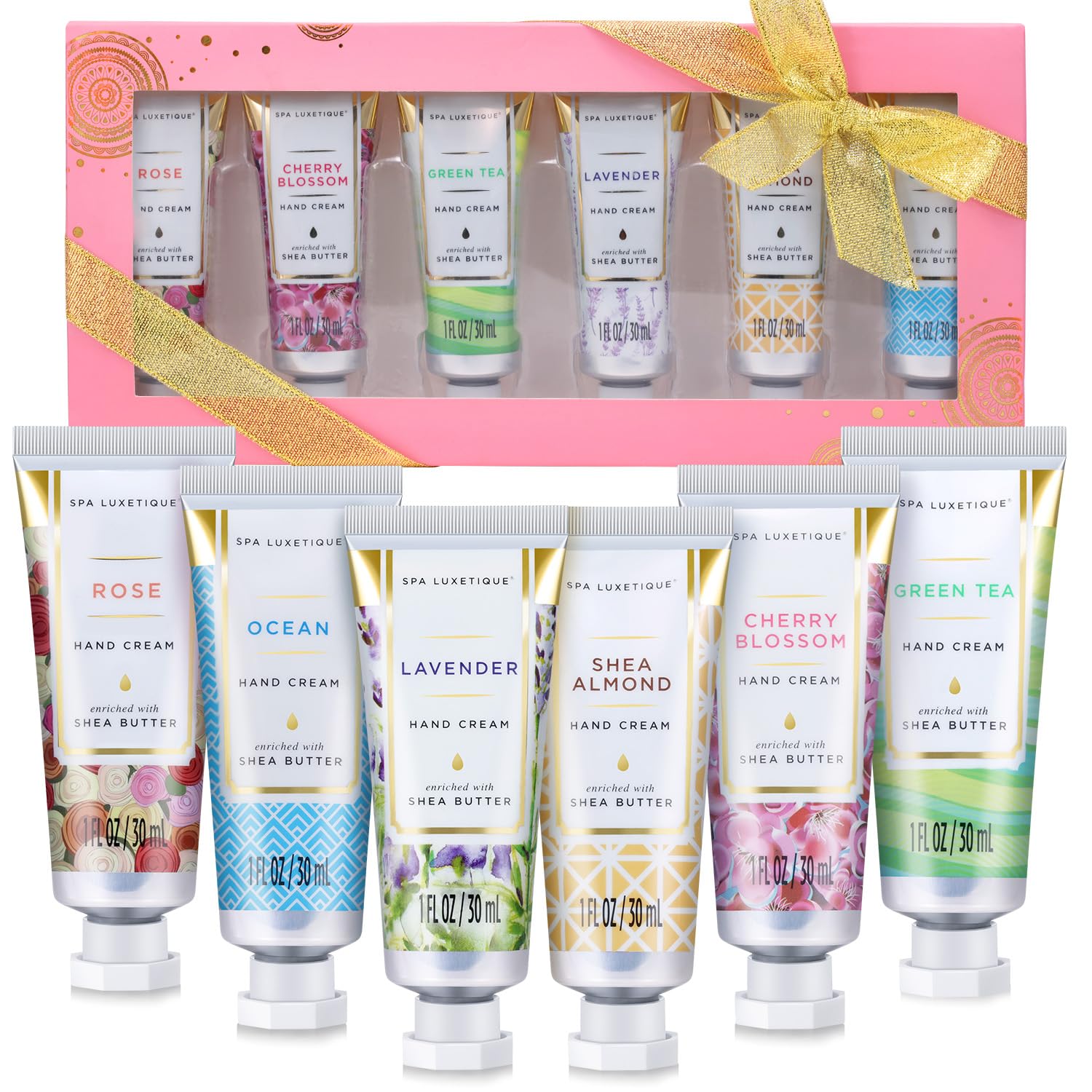 Spa Luxetique coffret crèmes mains, présentation élégante et cadeau idéal.