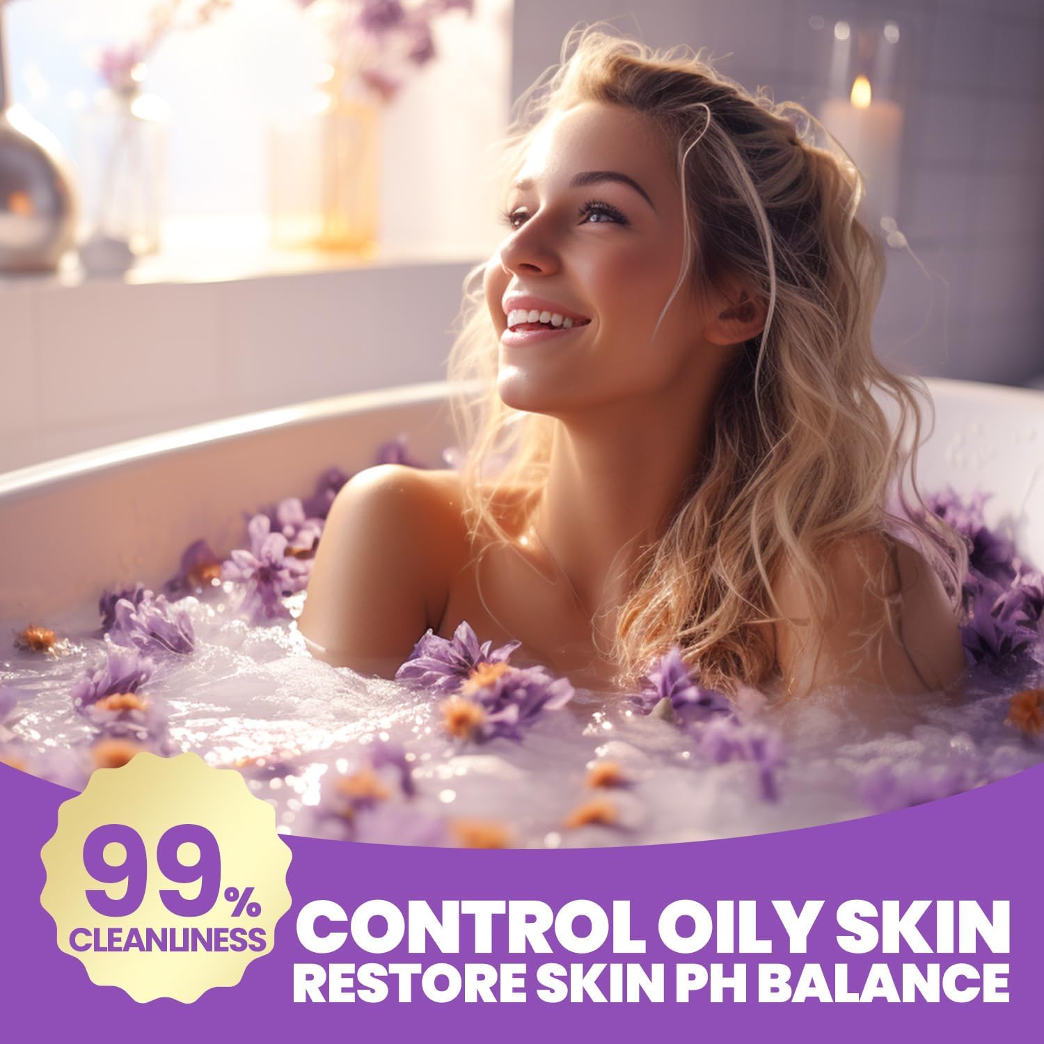 Gel douche Lavande Spa Luxetique, nettoyage doux et fraîcheur aromatique.