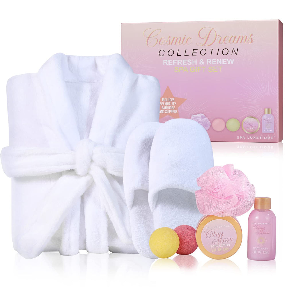 Robe Spa Luxetique en flanelle douce, idéale pour spa et détente à domicile.