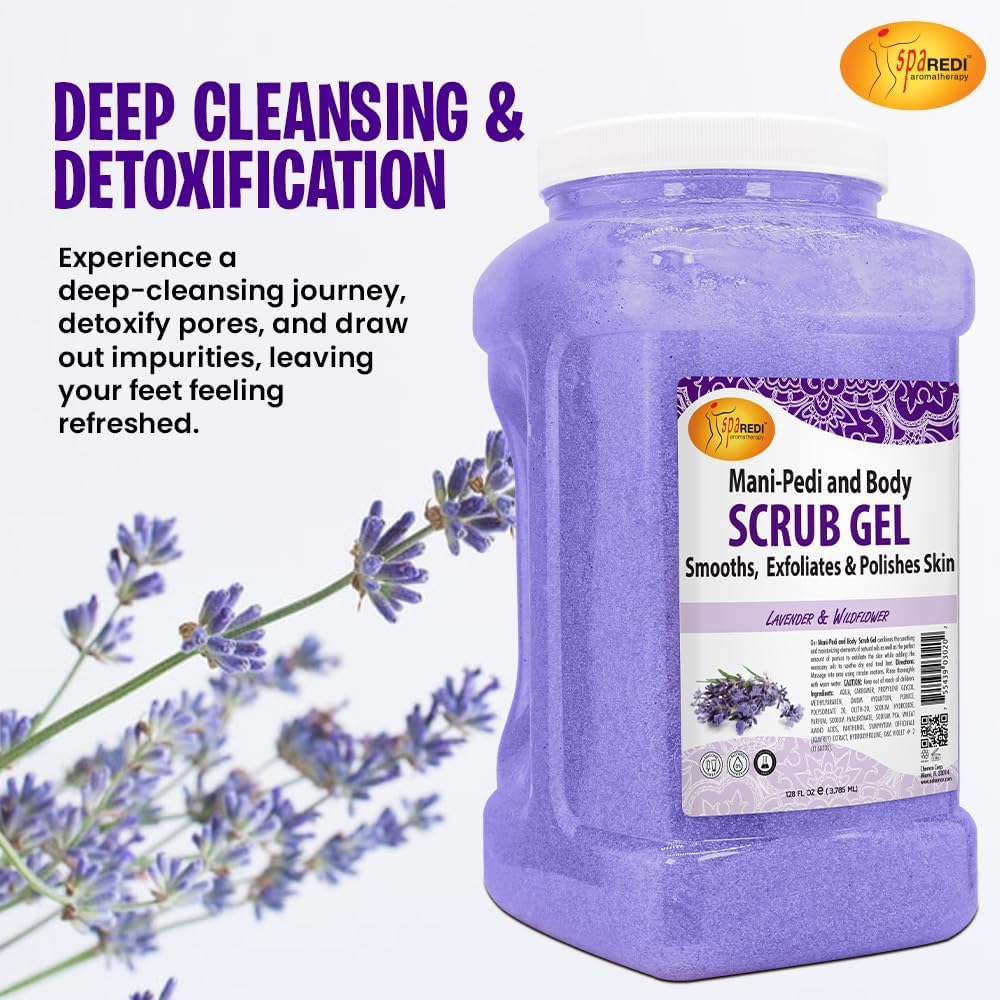 SPA REDI 128oz gommage, parfait pour manucure et pédicure à domicile.