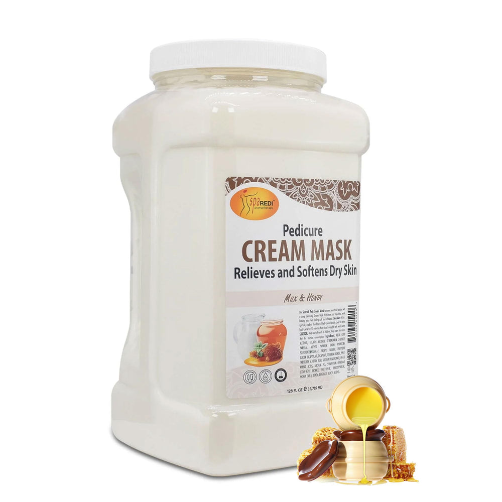 SPA REDI Masque Crème Pieds Lait Miel, hydratation intensive pour pieds fatigués et peau douce.