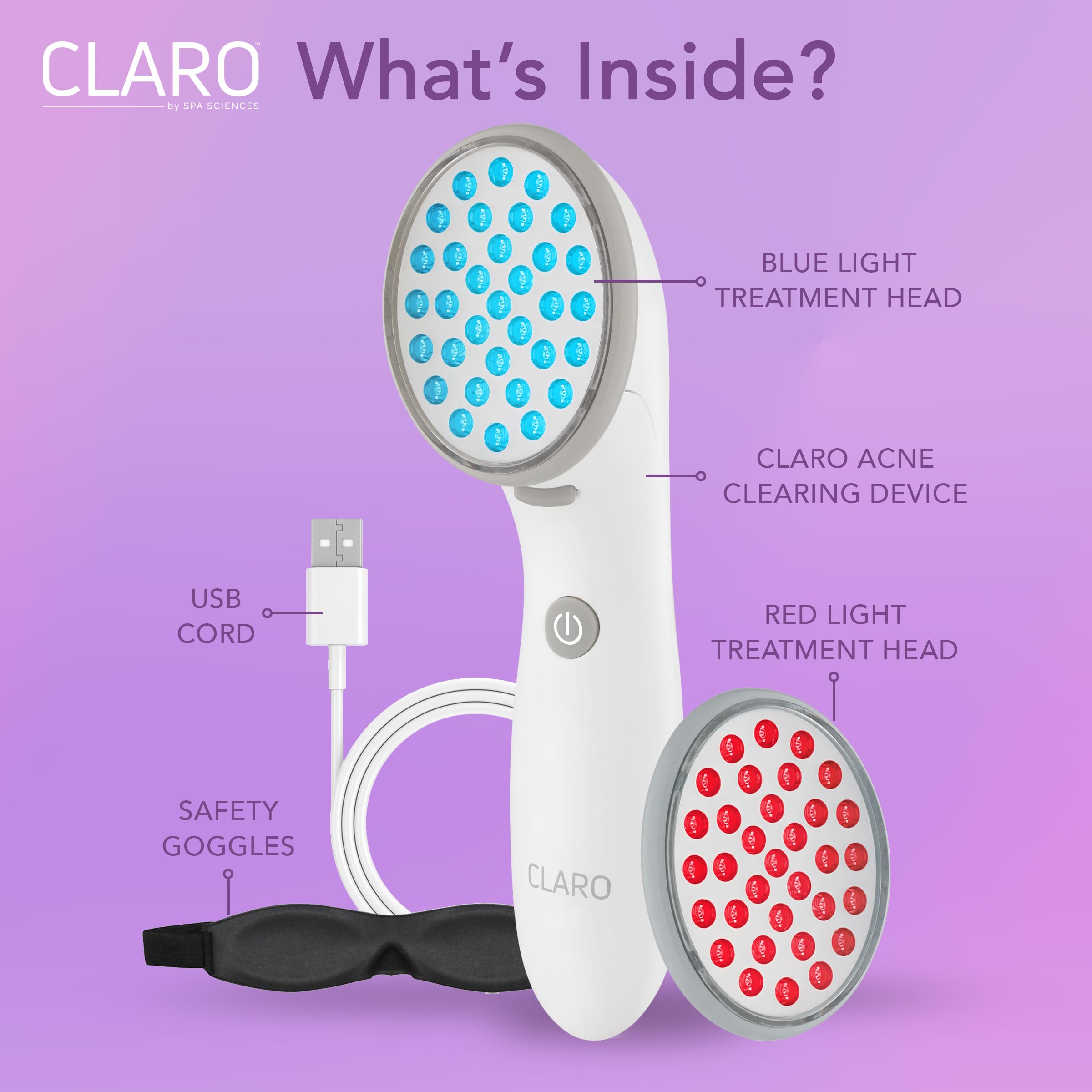 Spa Sciences CLARO – lampe LED rouge favorisant l’aspect général de la peau.