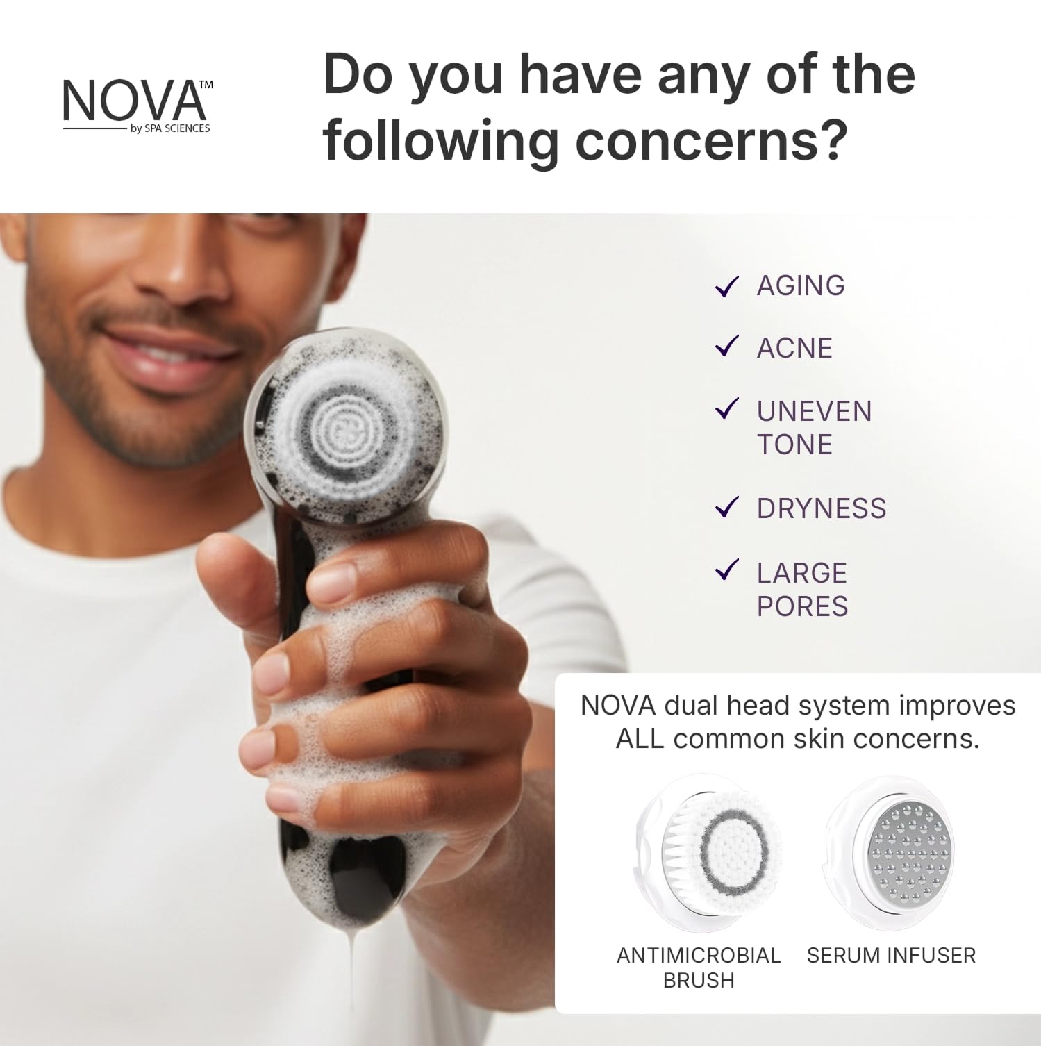 Spa Sciences NOVA – utilisation 2 en 1: nettoyage puis infusion des soins.
