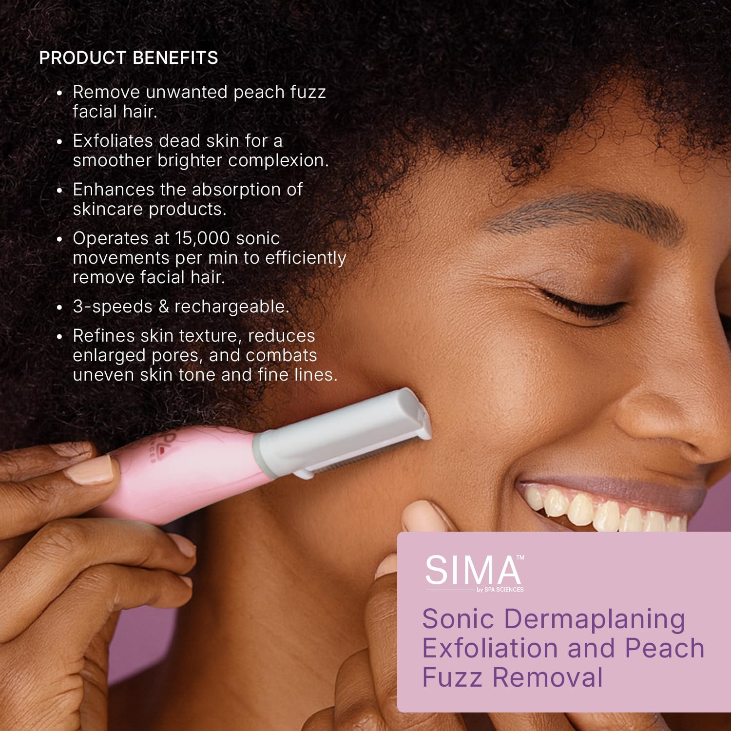 Rasoir SIMA Spa Sciences, élimination du duvet et peau plus uniforme