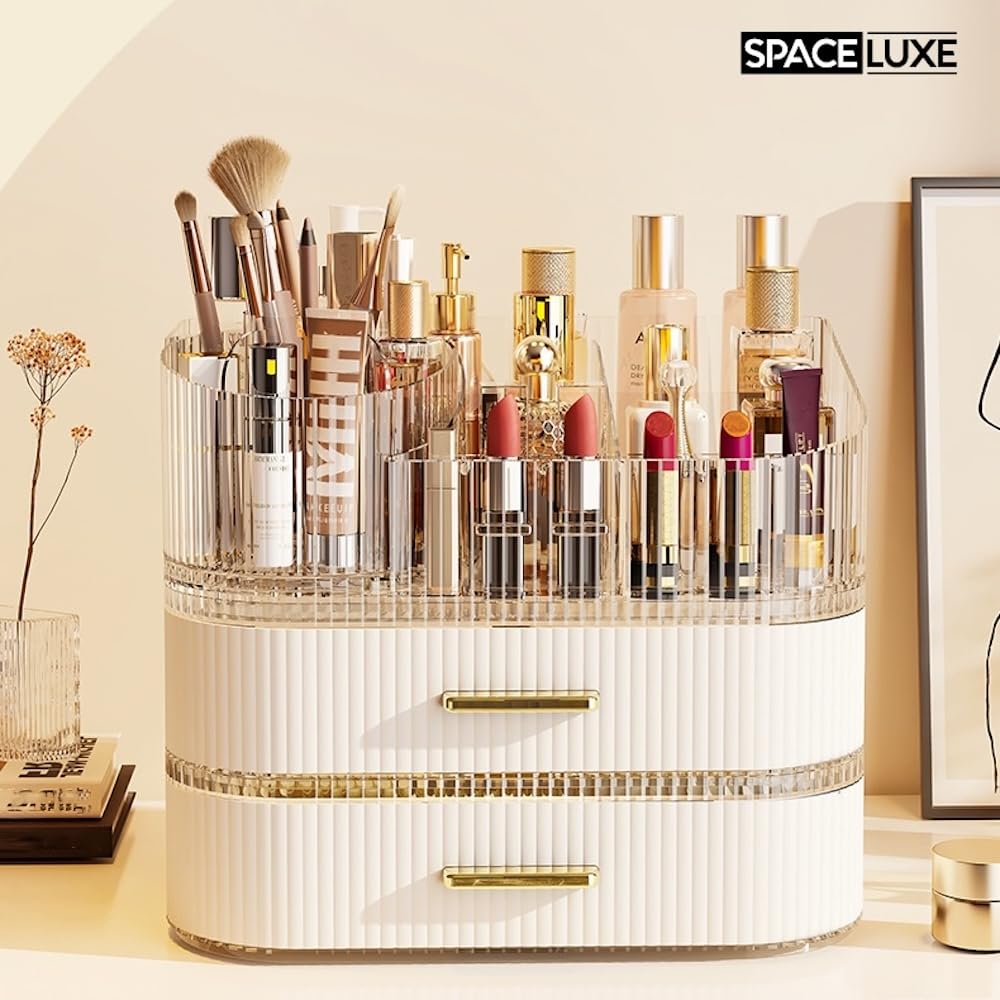SpaceLuxe Organisateur Maquillage étage supérieur avec fentes et grilles
