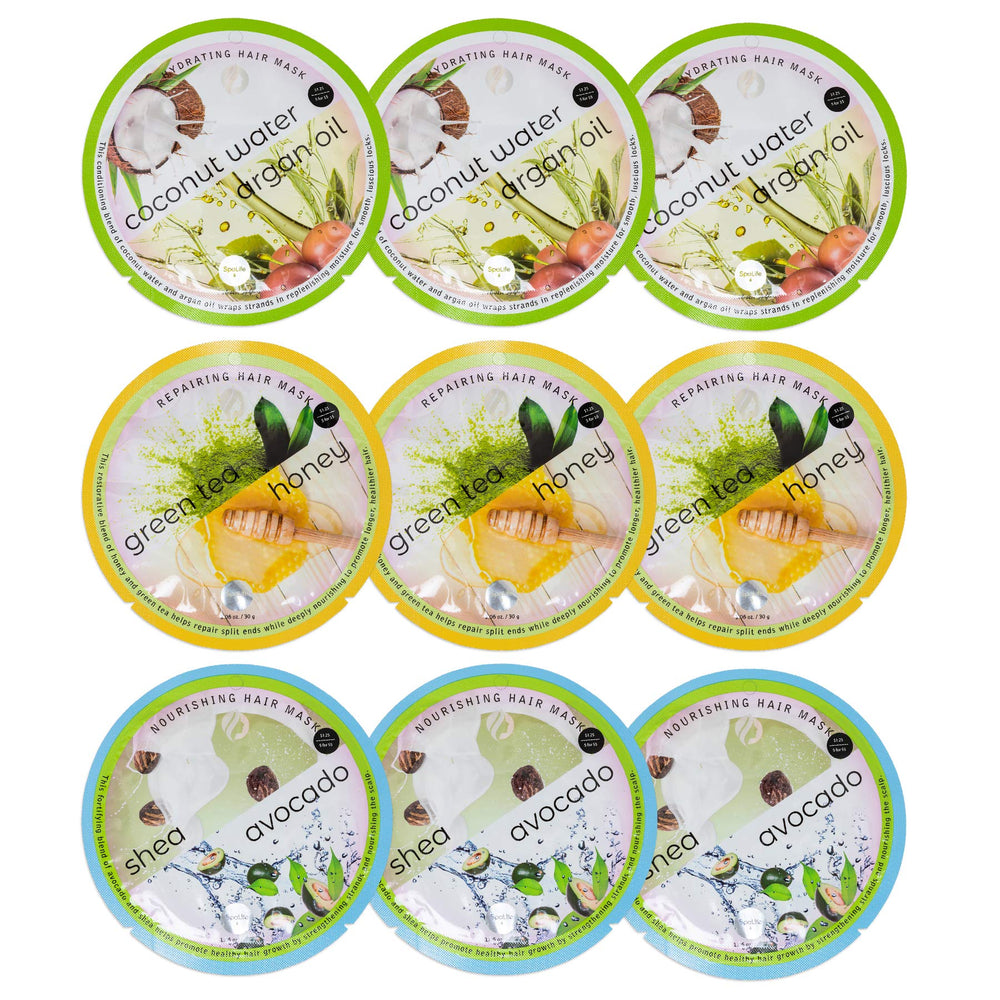 SpaLife - emballage en sachets, hydratation rapide et pratique pour cheveux secs.