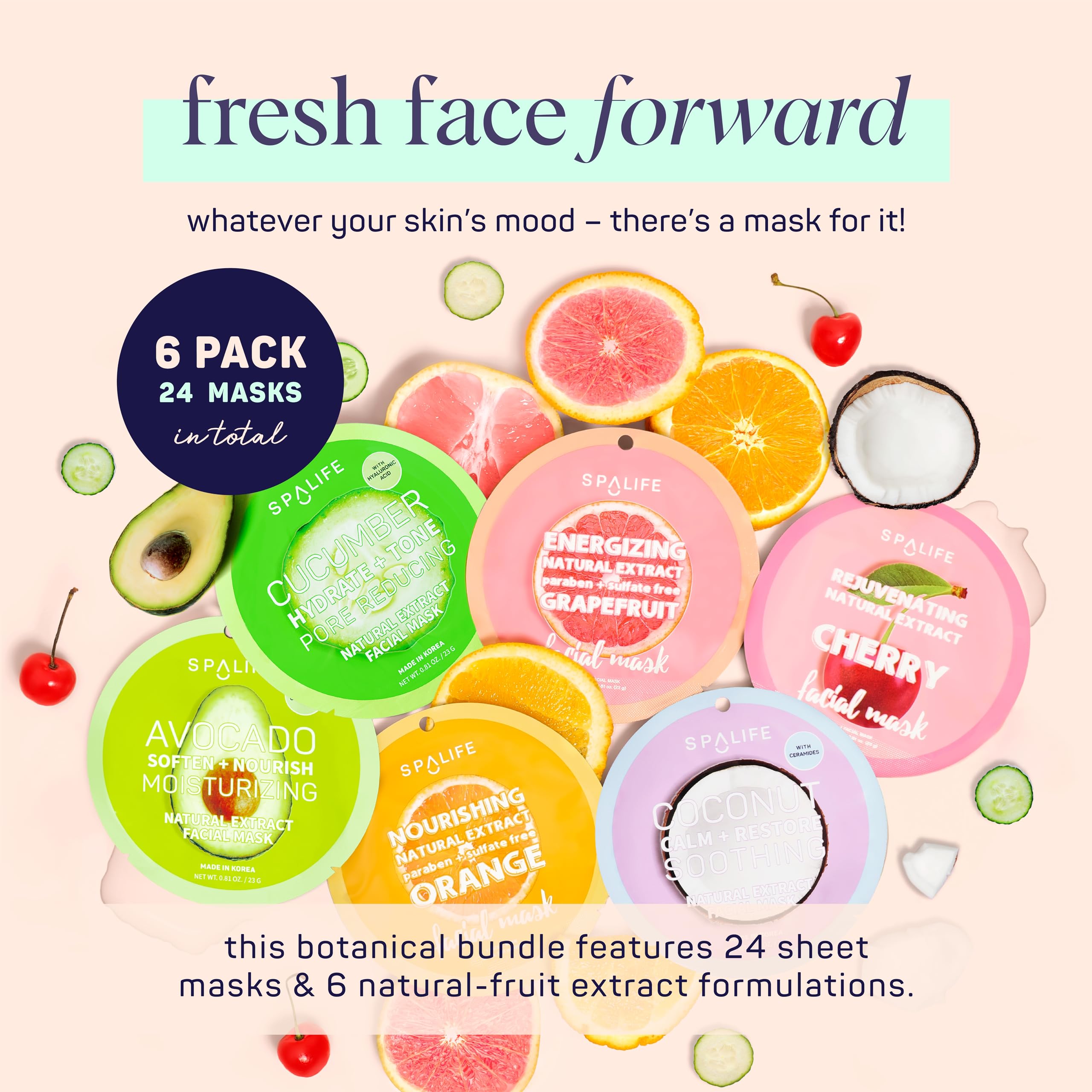 SpaLife masque fruits pamplemousse: éclat du teint et fraîcheur tonique