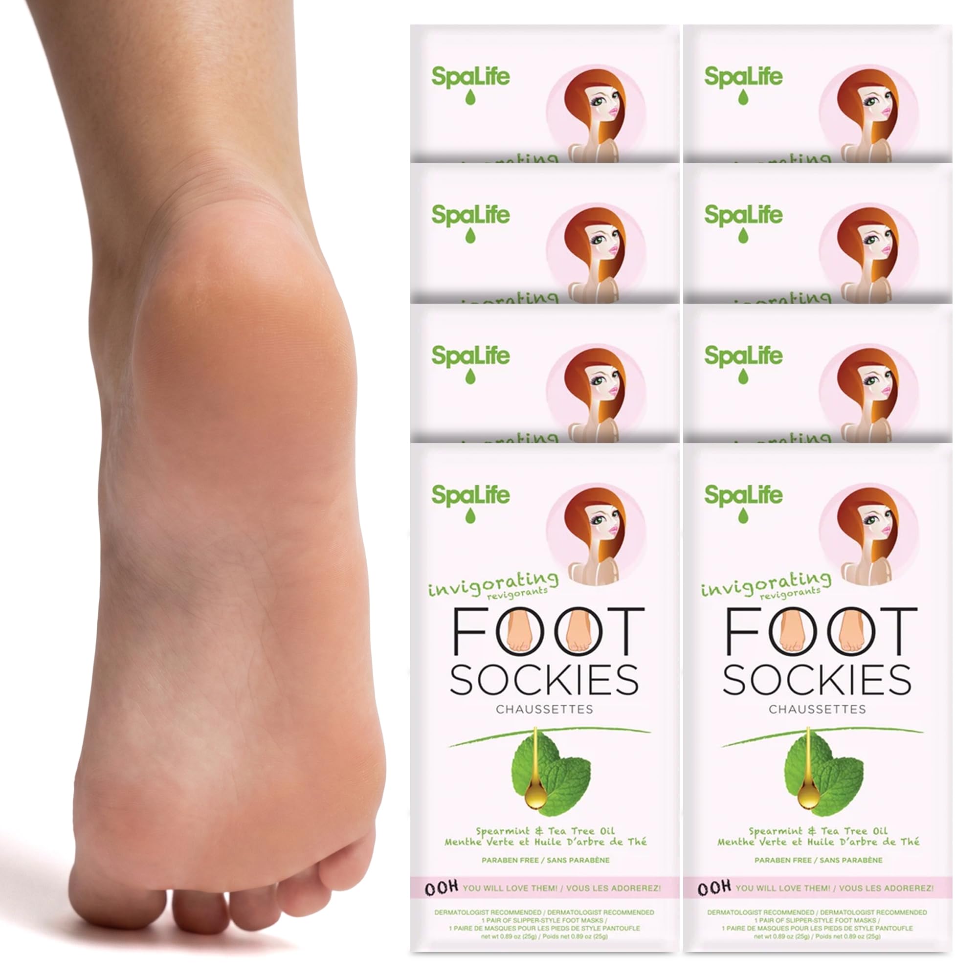 SpaLife Moisturizing Foot Sockies front-pack for at-home spa hydration