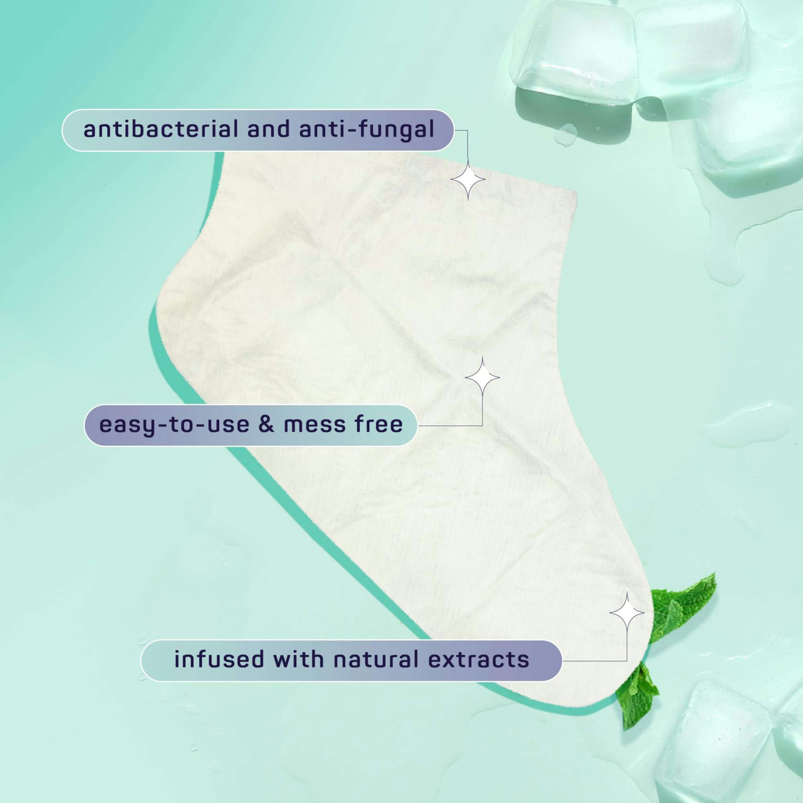 SpaLife moisturizing socks placed on feet during treatment