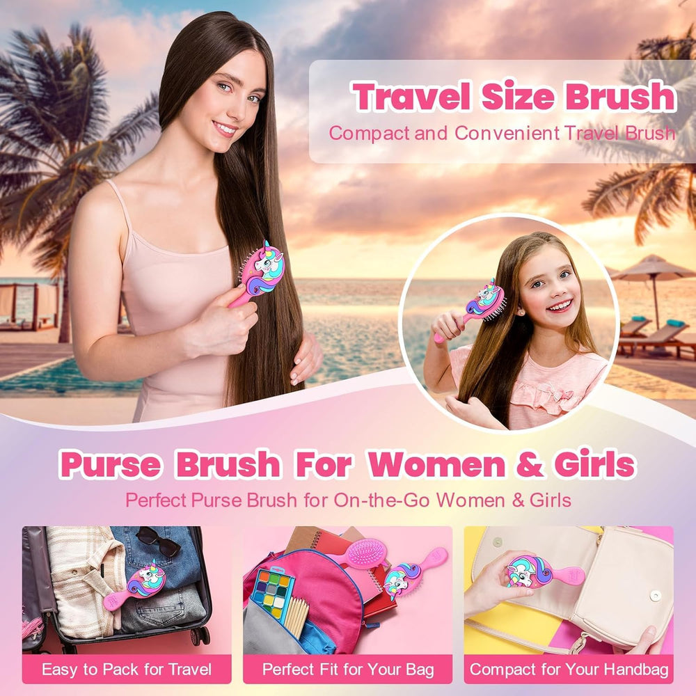 Sparkle Unicorn brosse poils boule doux, pour cuir chevelu sensible et confort lors du brushing.