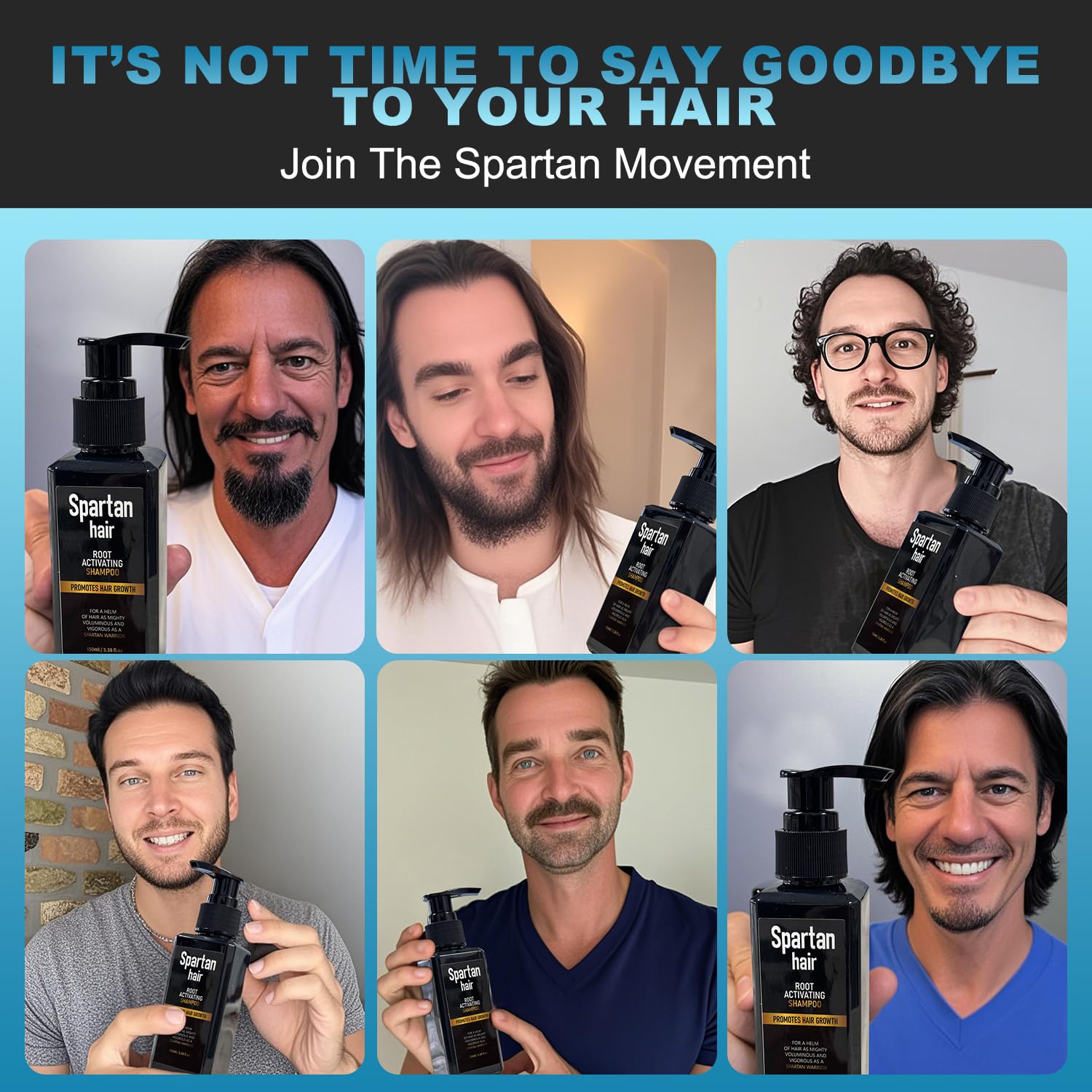 SPARTAN HAIR shampoo result hair appears thicker-looking