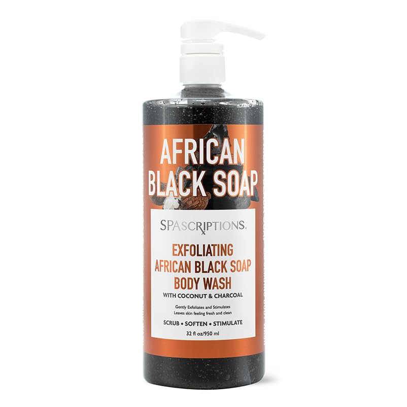 SpaScriptions bouteille savon noir africain, nettoyage en douceur et purifiant.