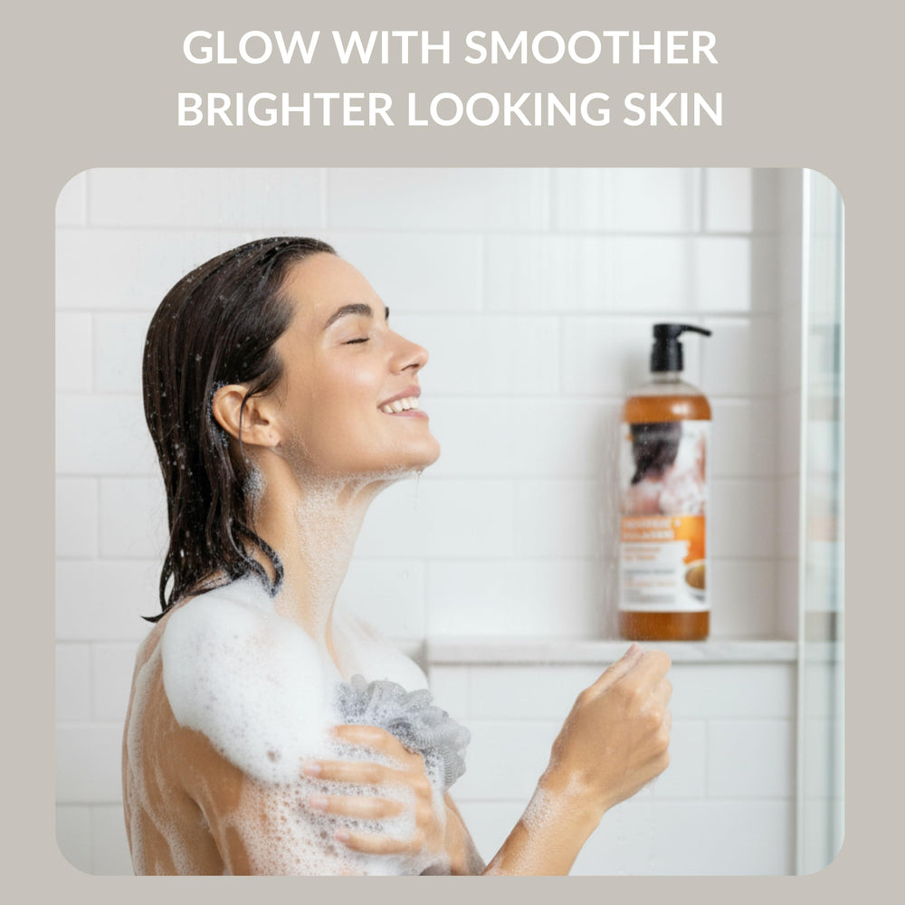 SpaScriptions-gel-douche-exfoliant-curcuma, mousse riche nettoyante et agréable.
